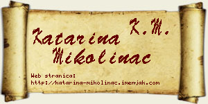 Katarina Mikolinac vizit kartica